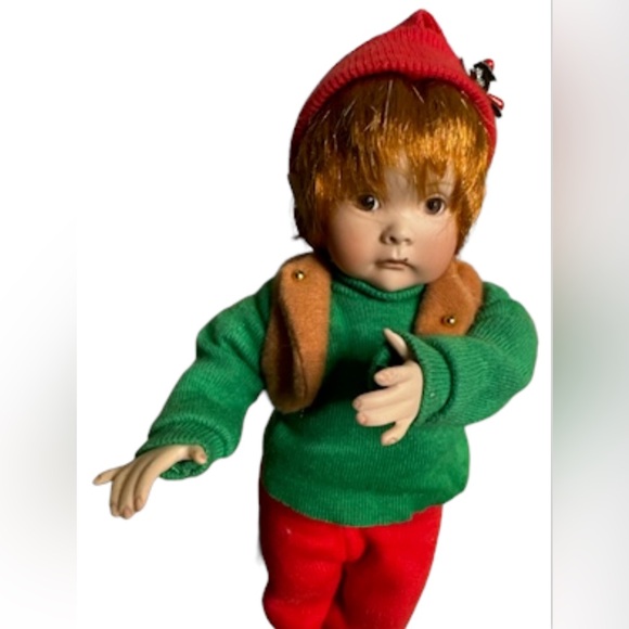 Vtg 1997 PATRICIA ROSE CHRISTMAS ELF TAILOR DOLL SANTA'S HELPER 9" Figure - Picture 2 of 3